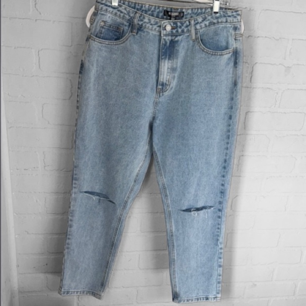 Missguided jeans Light Blue Denim distressed 10 petite